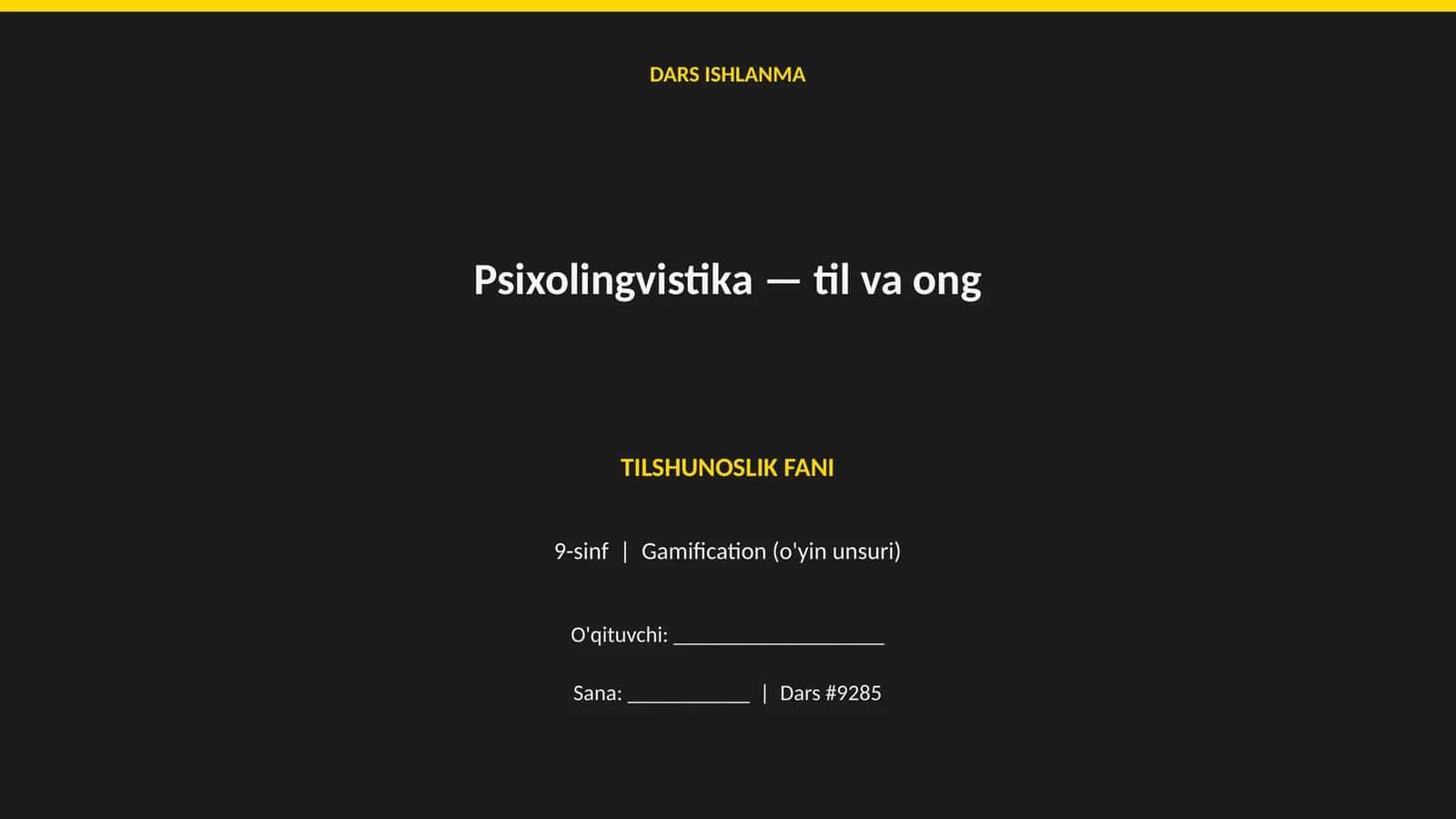Psixolingvistika — til va ong 1
