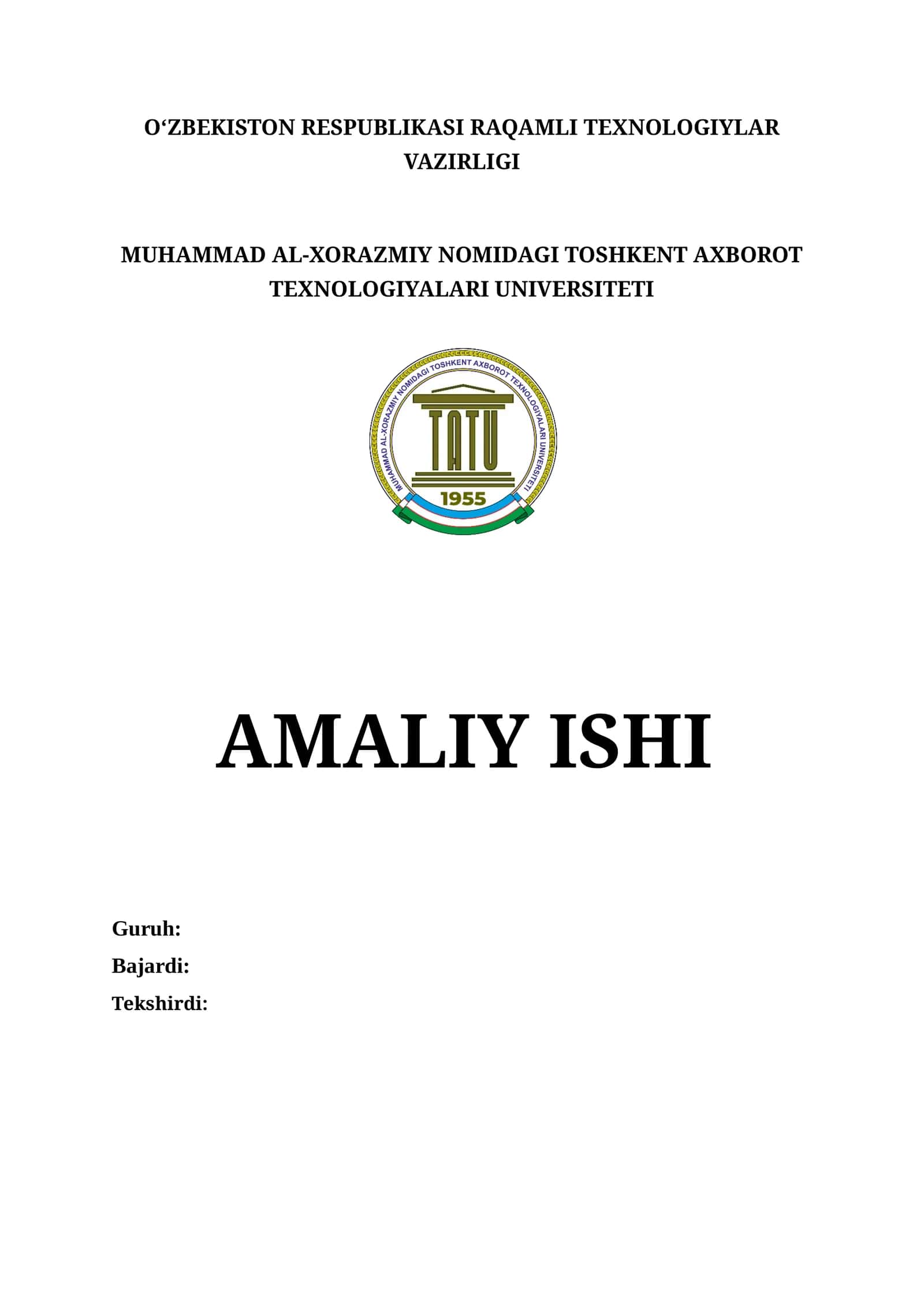 Operatsion tizimlar fanidan amaliy ish 1