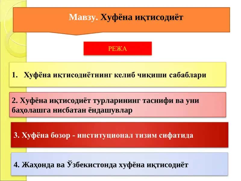 Хуфёна иқтисодиёт 1