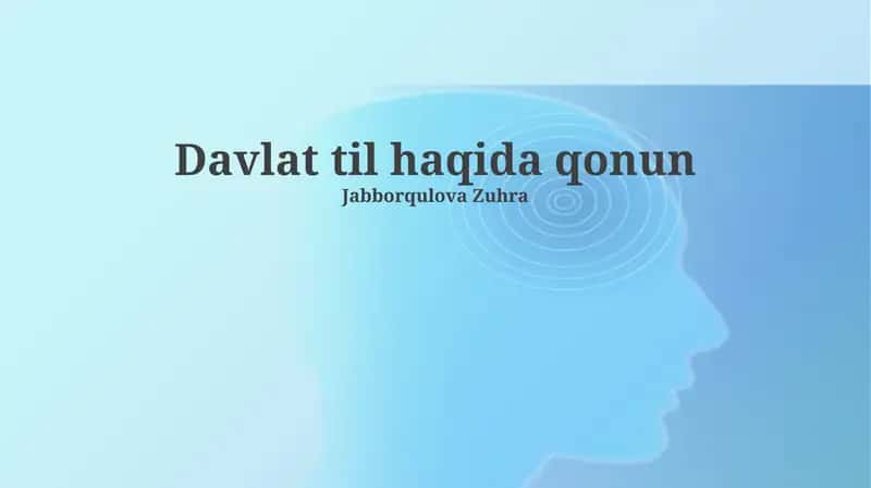 Davlat til haqida qonun 1