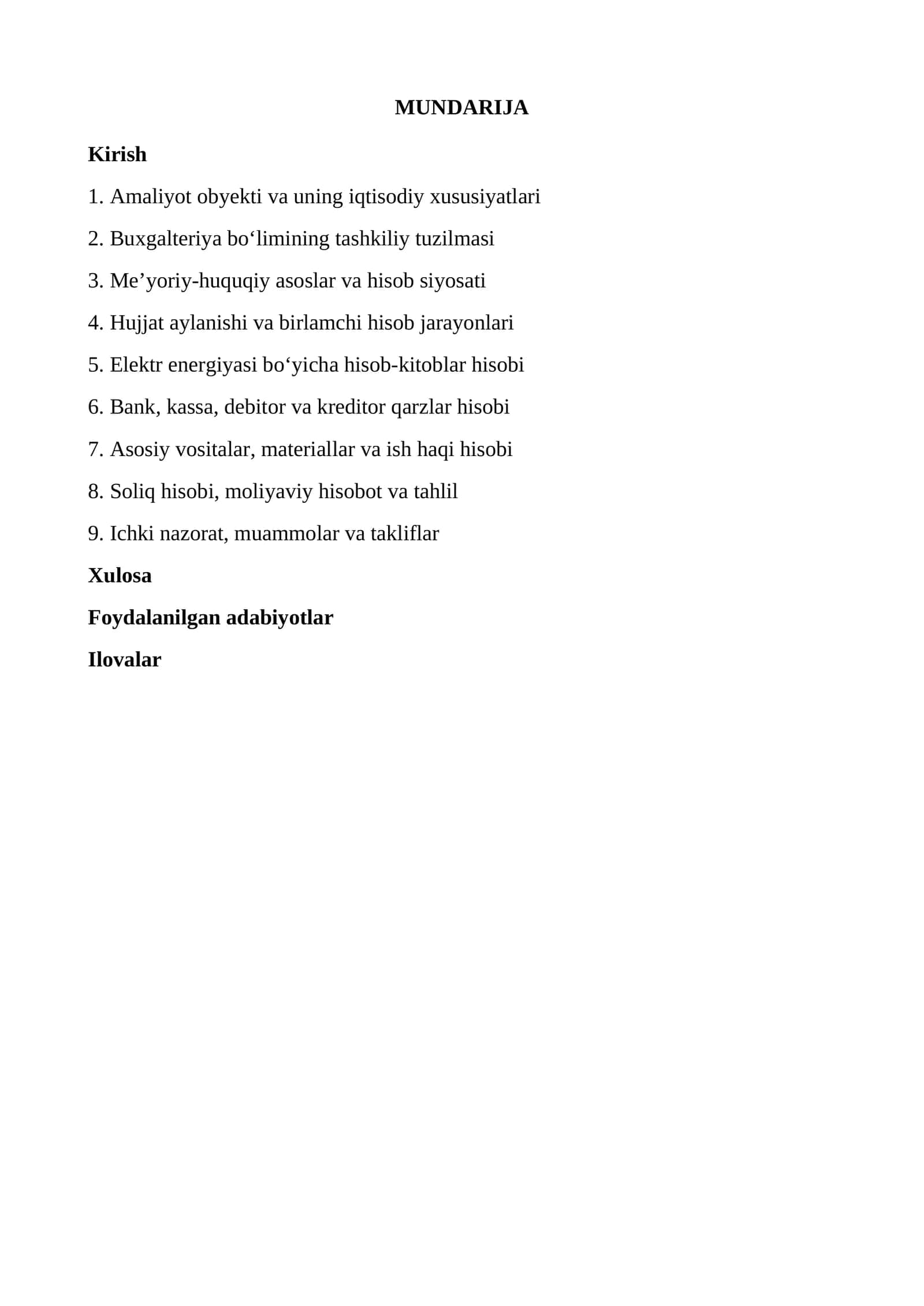 Elektr taminoti buxgalteriya amaliyot hisoboti 1