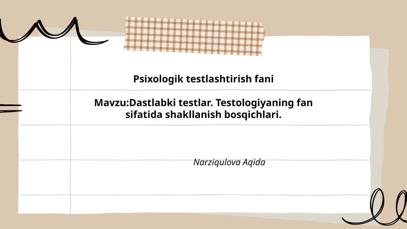 Psixologik testlashtirish fani 1