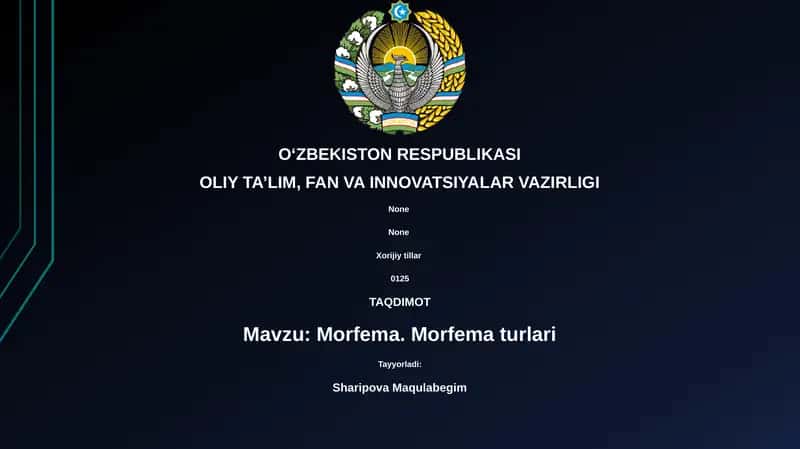 Morfema. Morfema turlari 1