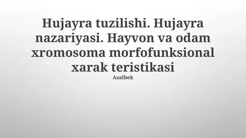 Hujayra tuzilishi 1