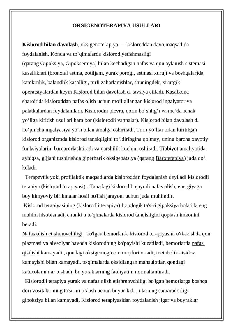 Oksigenoterapiya Usullari 1