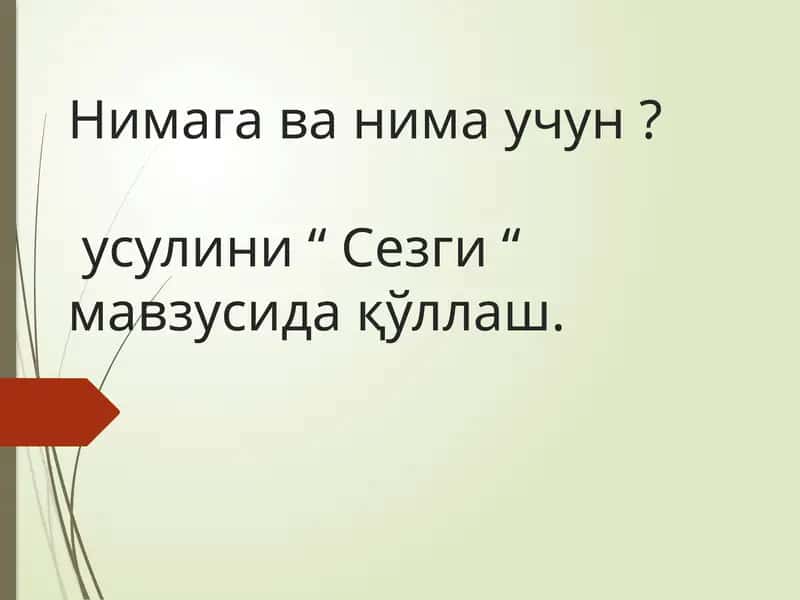 Сезги жараёни 1