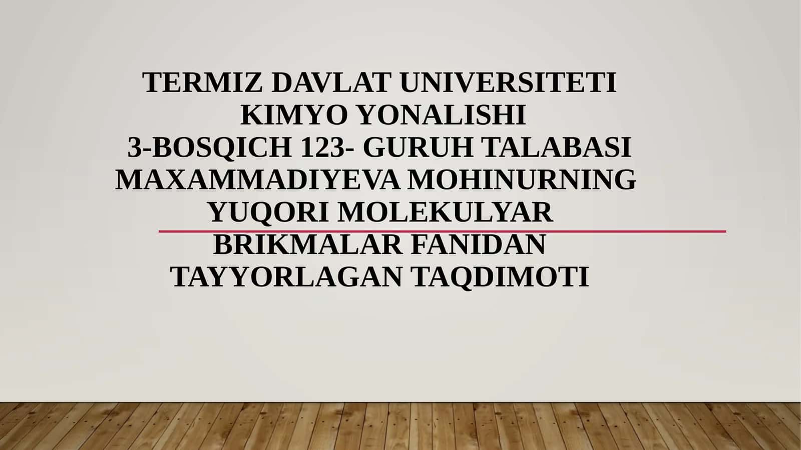 Yuqori molekulyar birikmalar 1