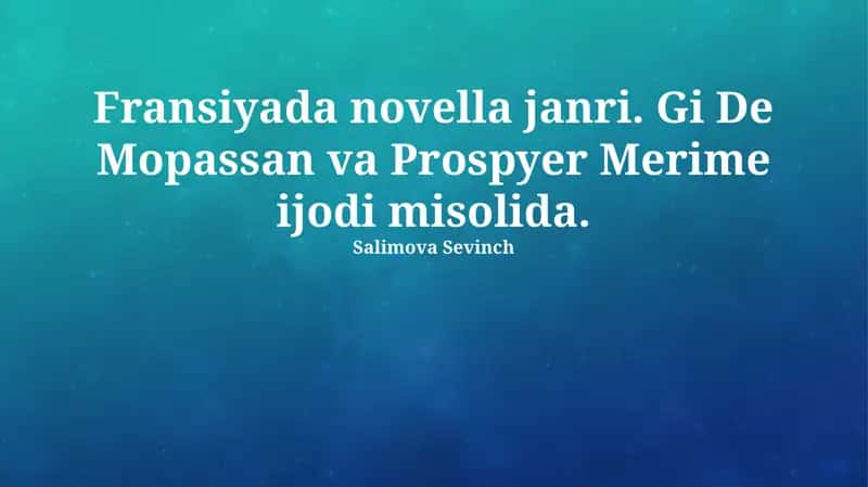Fransuz novellasi: Ta'rif, Tarix va Xususiyatlar 1