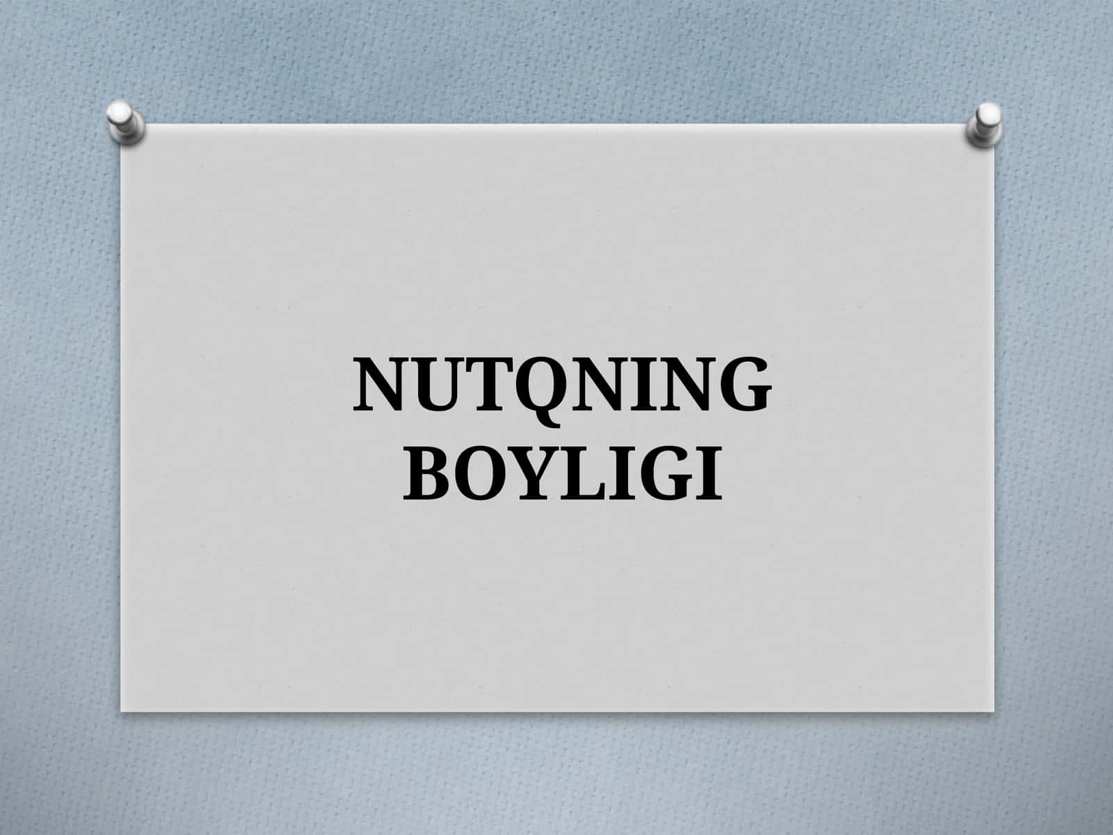 NUTQNING BOYLIGI 1