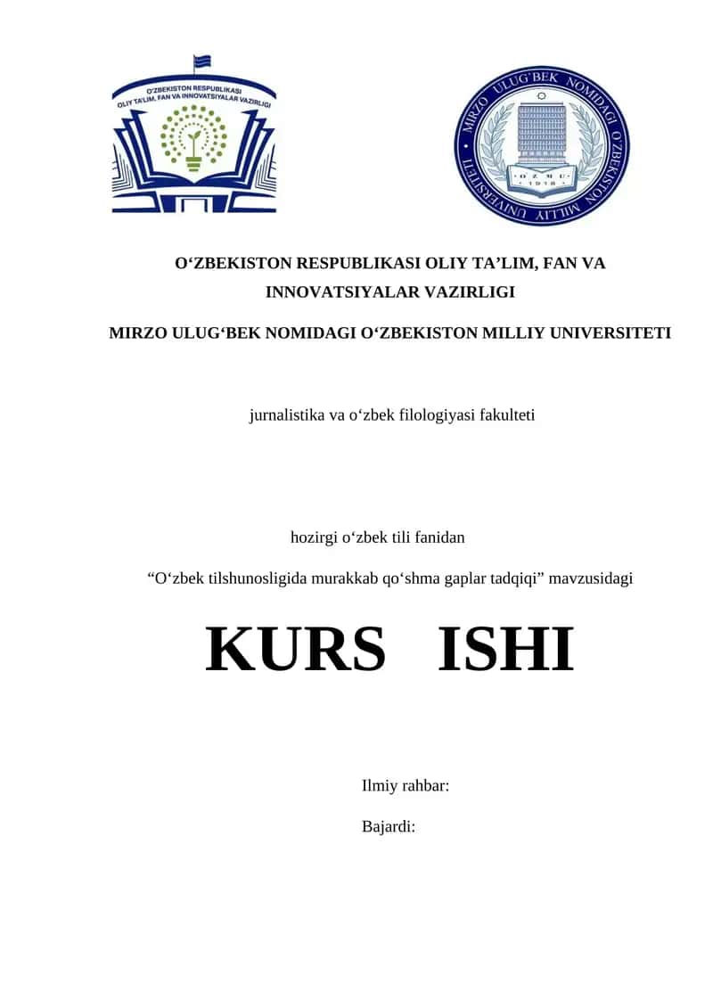 O‘zbek tilshunosligida murakkab qo‘shma gaplar tadqiqi 1