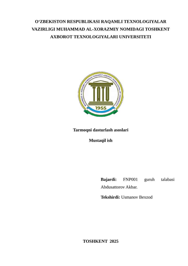 TCP protokoli asosida ochiq portlarni skanerlash ilovasini yaratish 1
