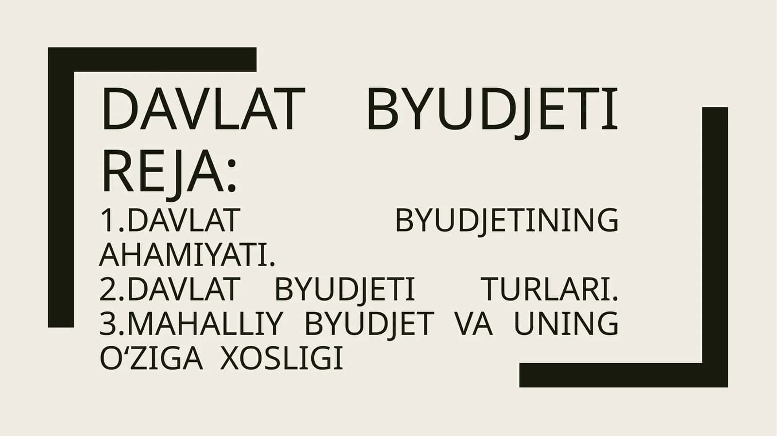 Davlat byudjeti 1