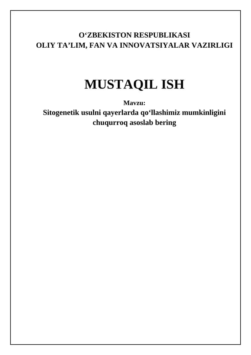 Sitogenetik usul 1