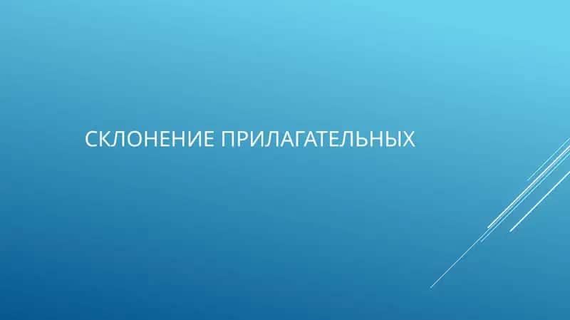 Склонение прилагательных 1