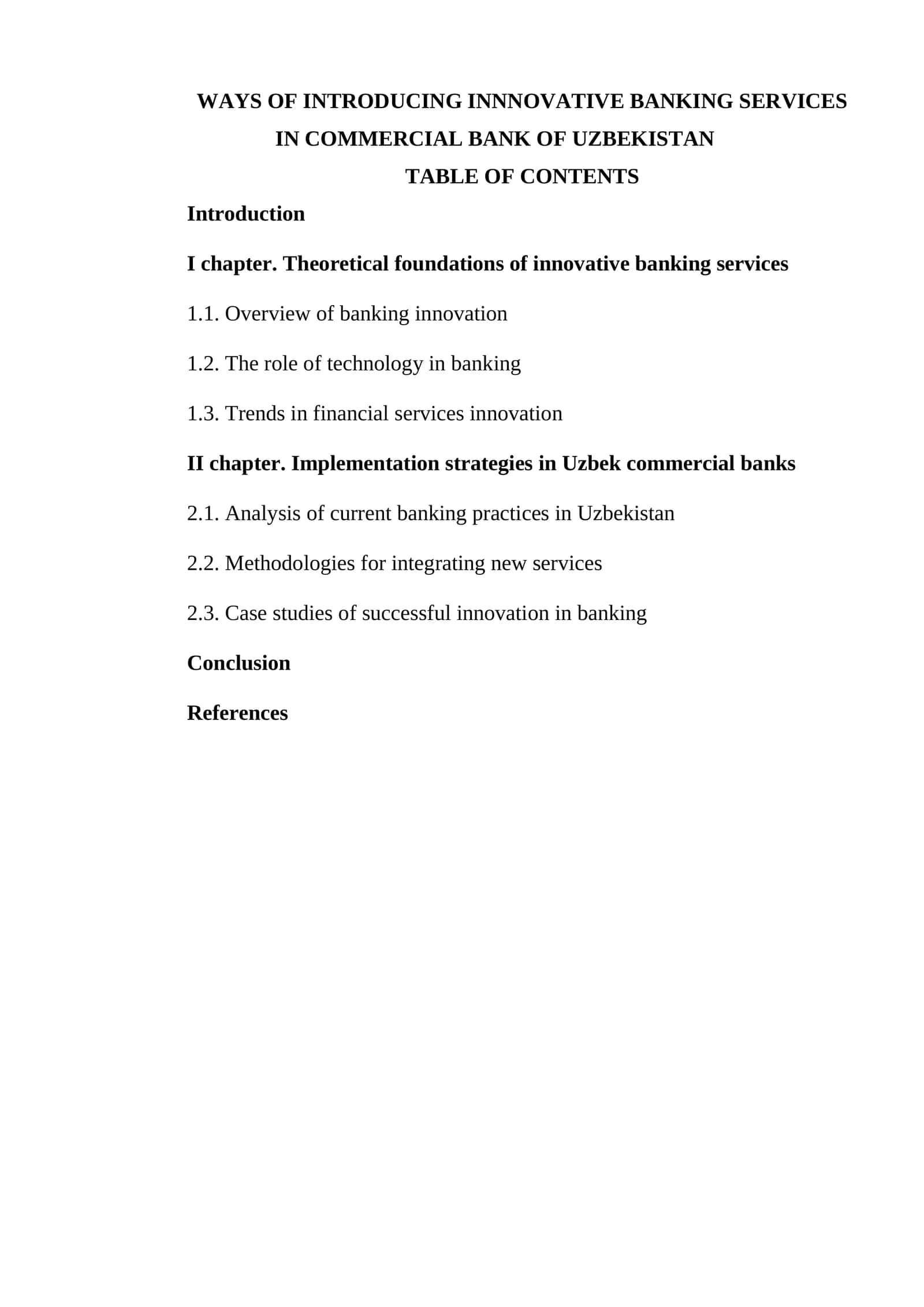 WAYS OF INTRODUCING INNNOVATIVE BANKING SERVICES IN COMMERCIAL BANK OF UZBEKISTAN 1