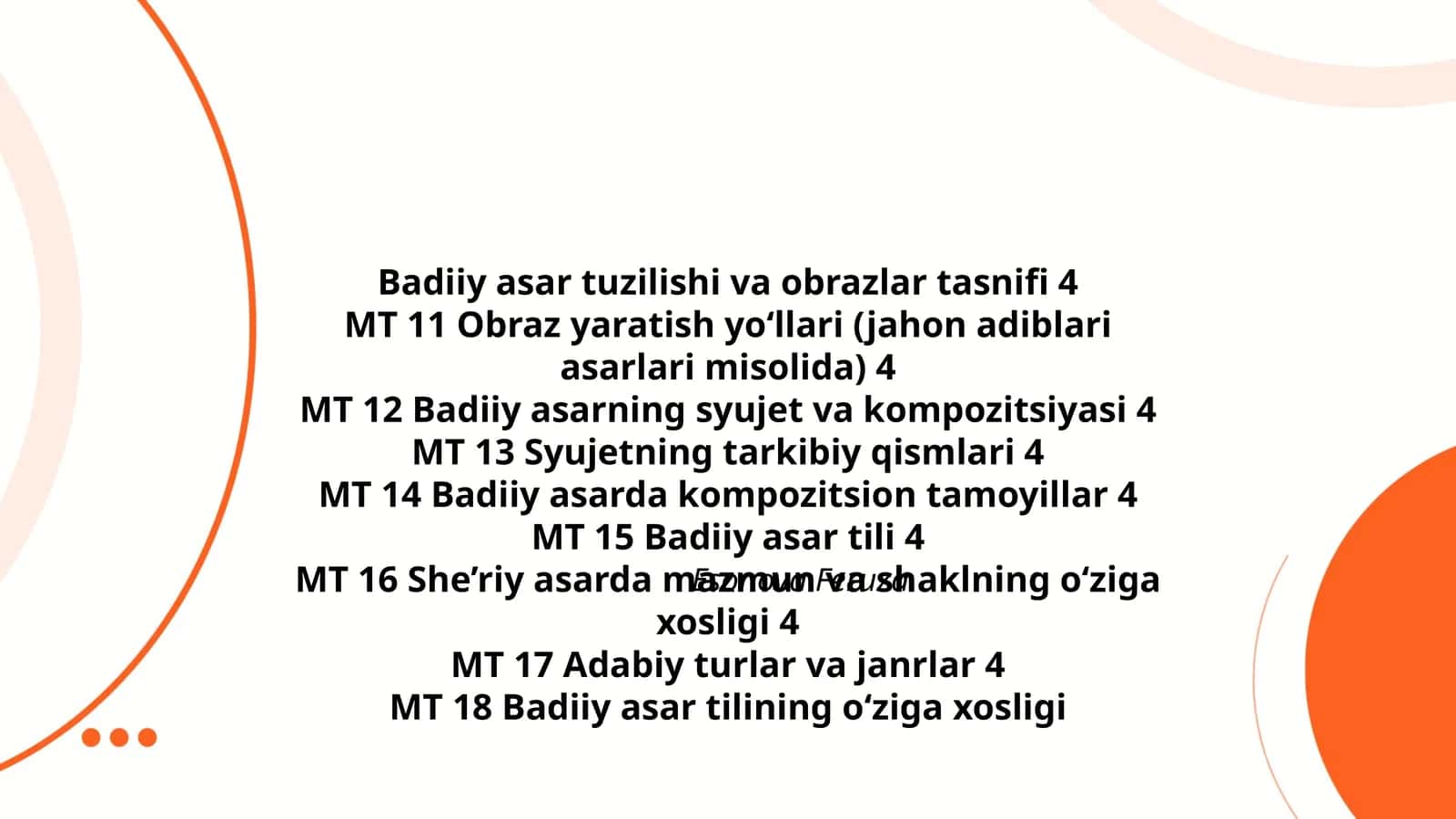 Badiiy asar tuzilishi va obrazlar tasnifi 1