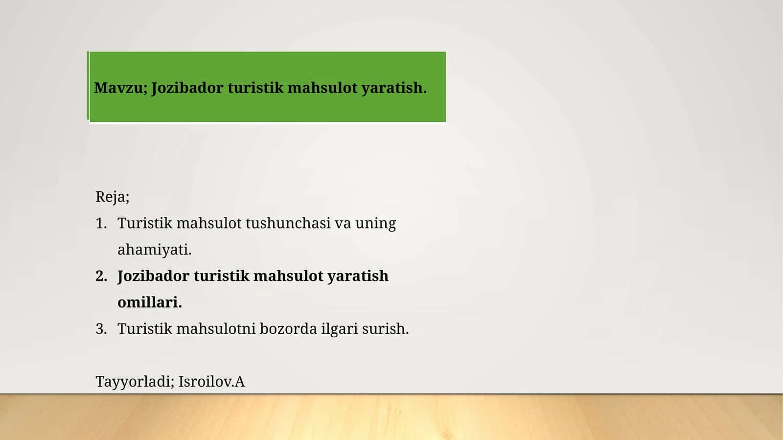 Jozibador turistik mahsulot yaratish 1