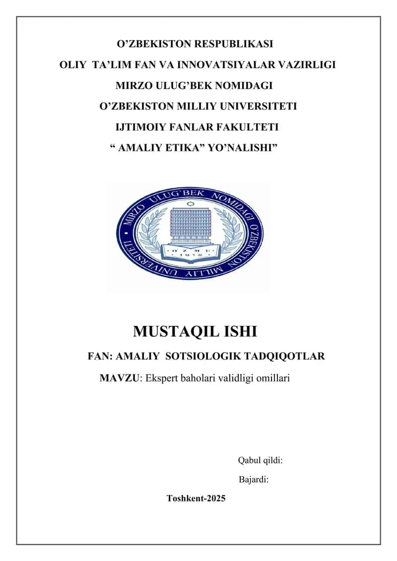 Ekspert baholari validligi omillari 1