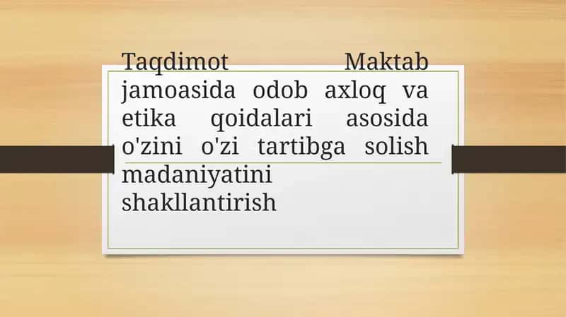 Maktabjamoasida o'zini o'zi tartibga solish madaniyati 1