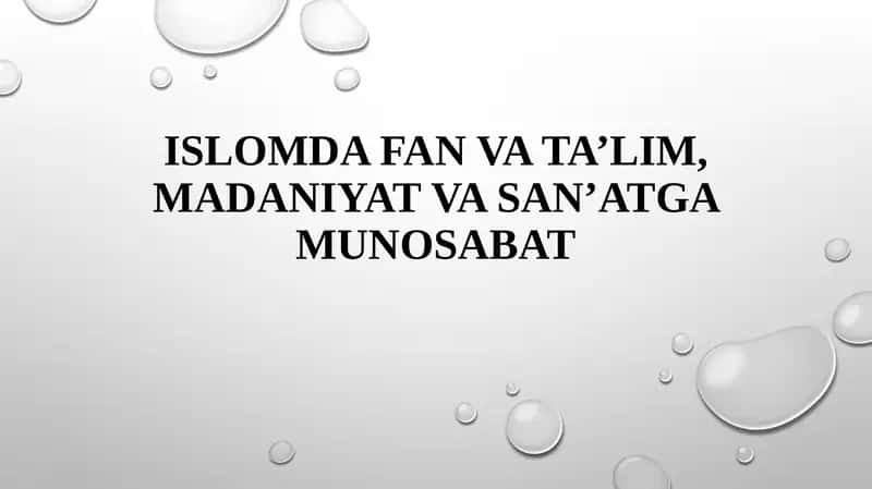 Islomda fan va ilm tushunchasi 1