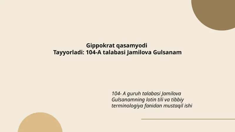 Gippokrat qasamyodi 1