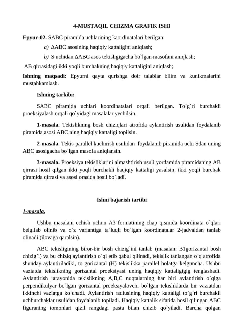 MUSTAQIL CHIZMA GRAFIK ISHI 1