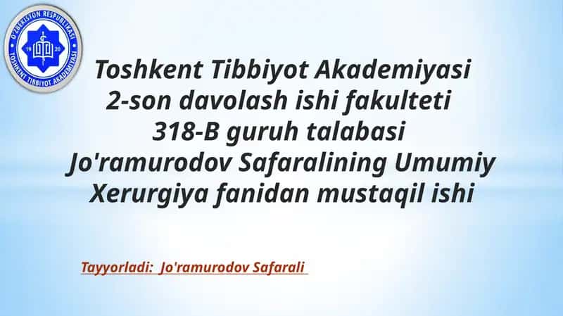 Umumiy Xerurgiya 1