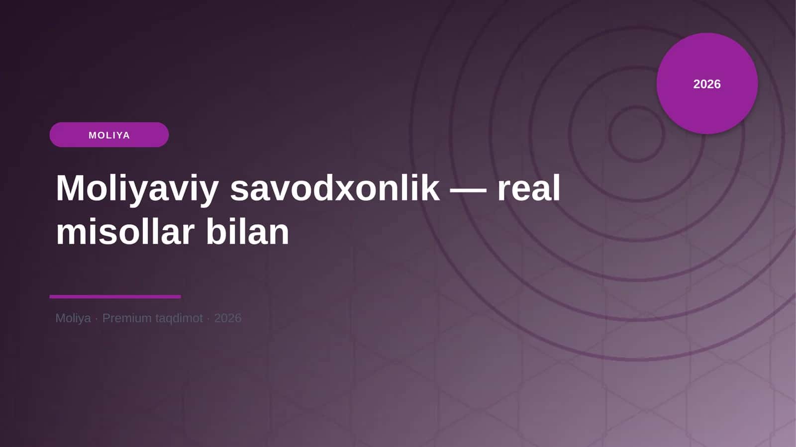 Moliyaviy savodxonlik 1