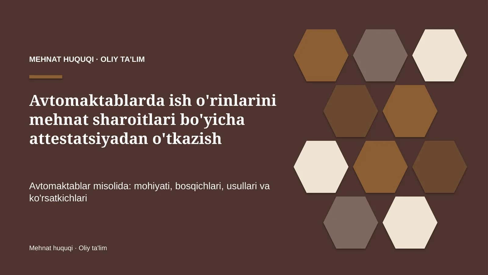 avtomaktablarda ish o'rinlarini mehnat sharoitlari bo'yicha attestatsiyadan o'tkazish 3339 1