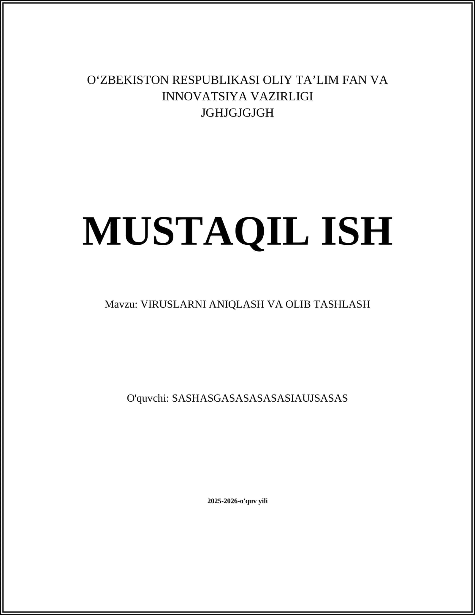 VIRUSLARNI ANIQLASH VA OLIB TASHLASH 1