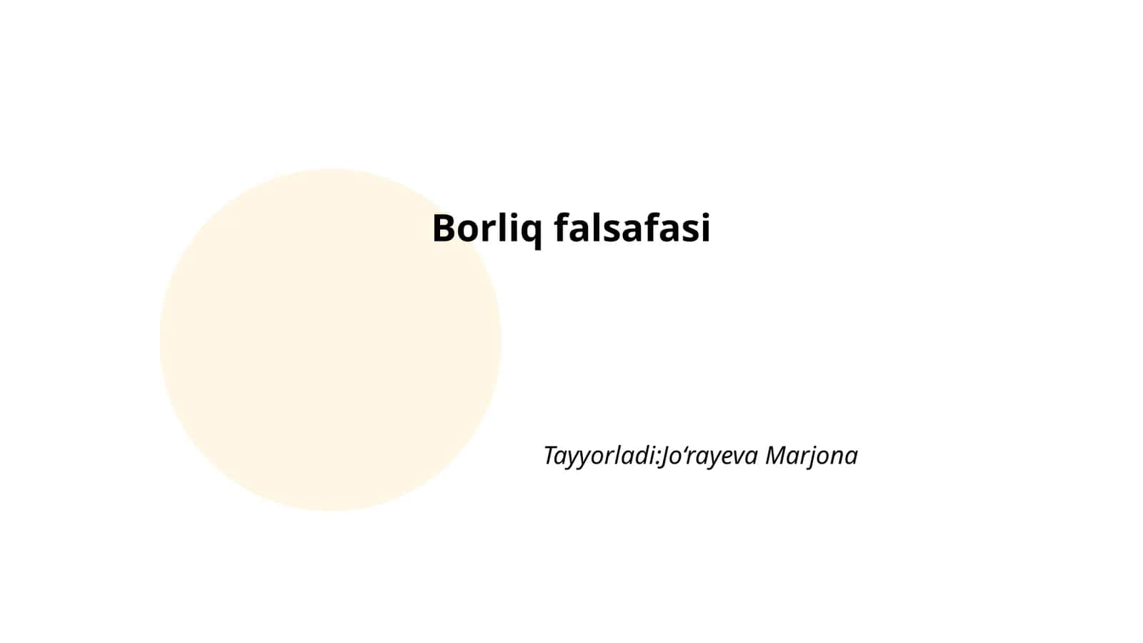 Borliq falsafasi 1
