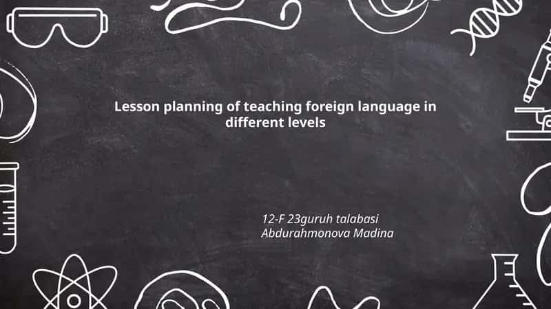 Lesson Planning of Teaching Foreign Language 1
