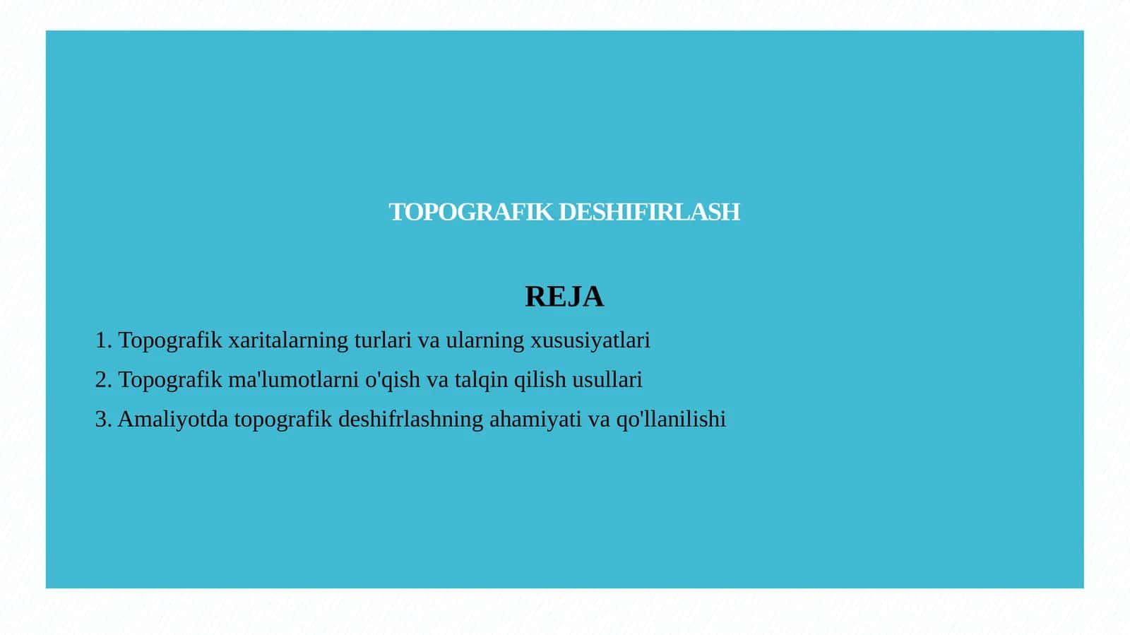 TOPOGRAFIK DESHIFIRLASH 1