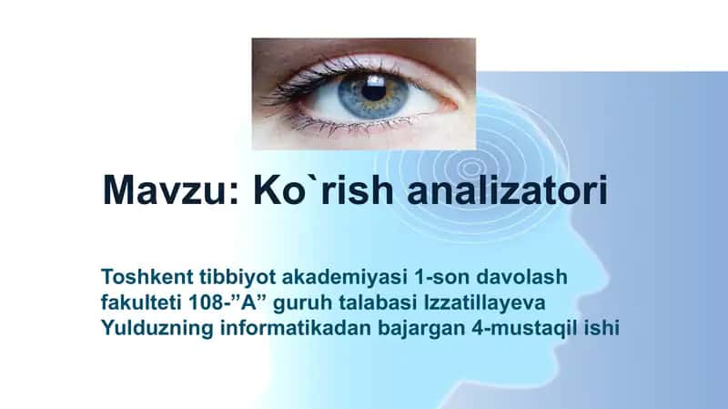Ko`rish analizatori 1