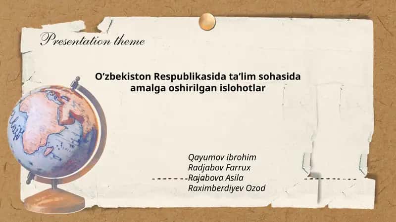 O’zbekiston Respublikasida ta’lim sohasida amalga oshirilgan islohotlar 1