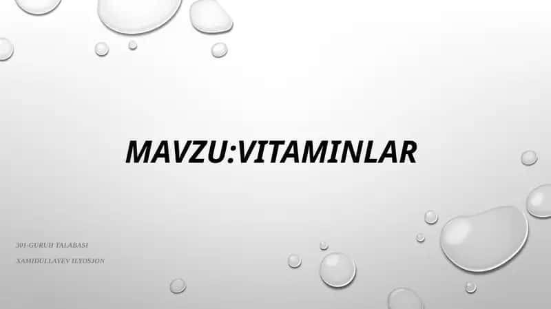 Vitaminlar 1