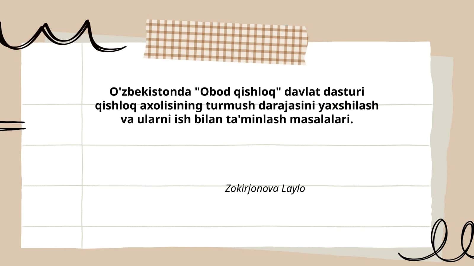 Obod qishloq dasturi 1