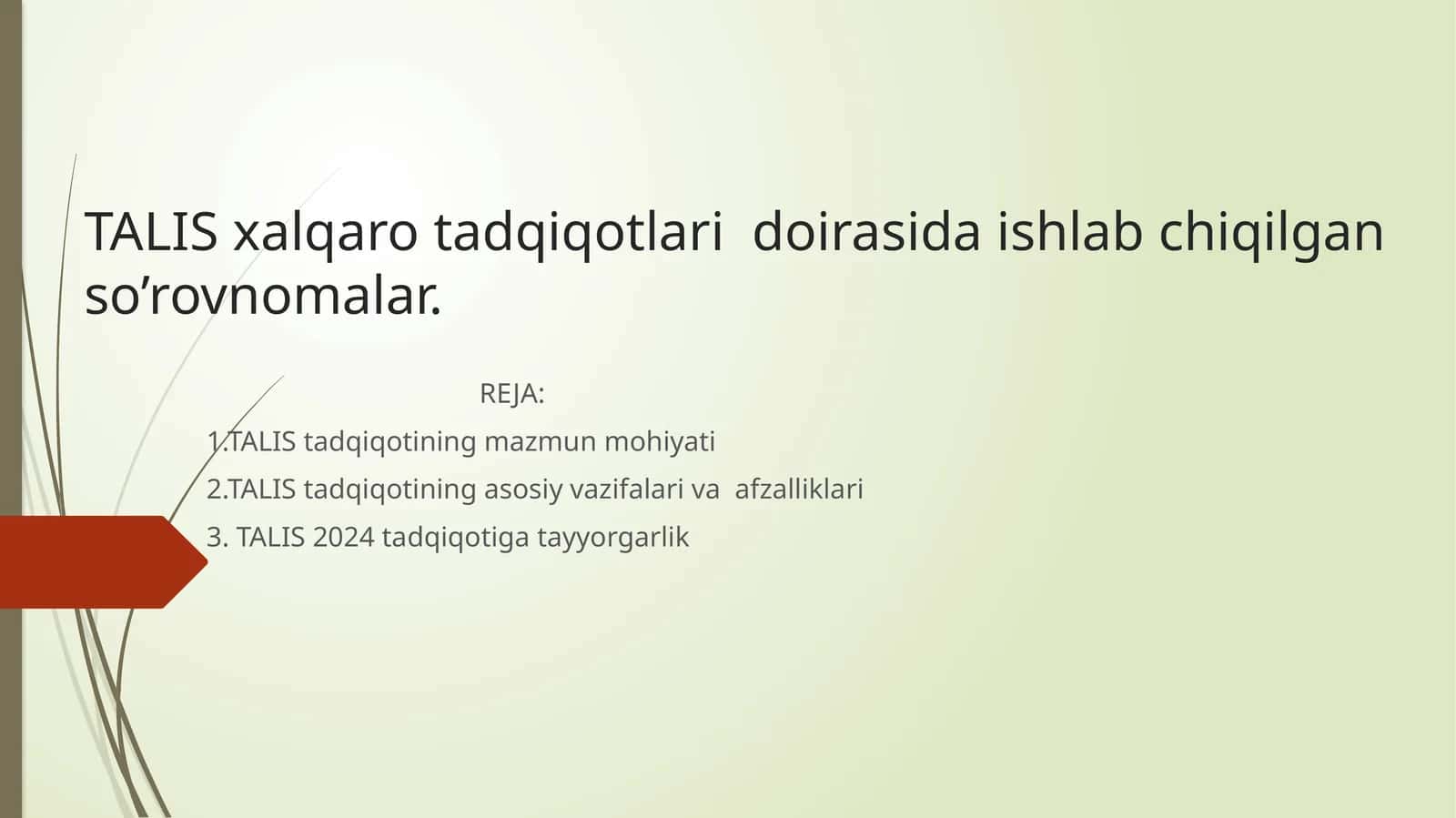 TALIS xalqaro tadqiqotlari 1