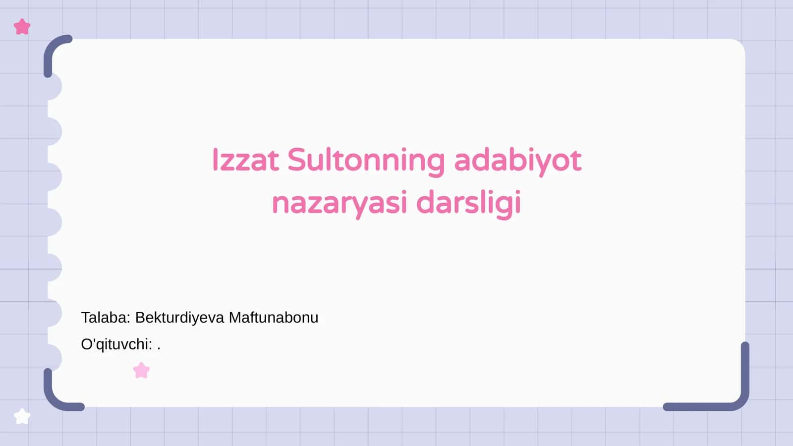 Izzat Sultonning adabiyot nazaryasi darsligi 1