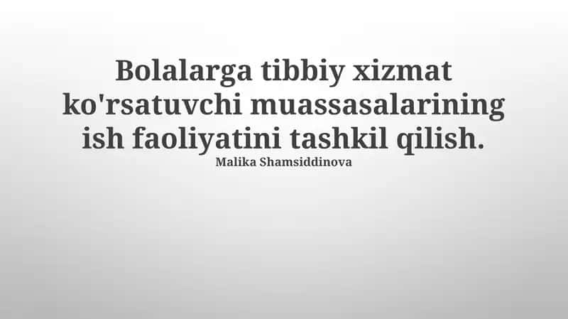 Bolalarga tibbiy xizmat ko'rsatish 1