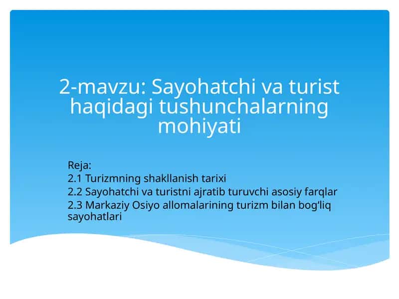 Sayohatchi vaturlar taqidagi tushunchalar 1