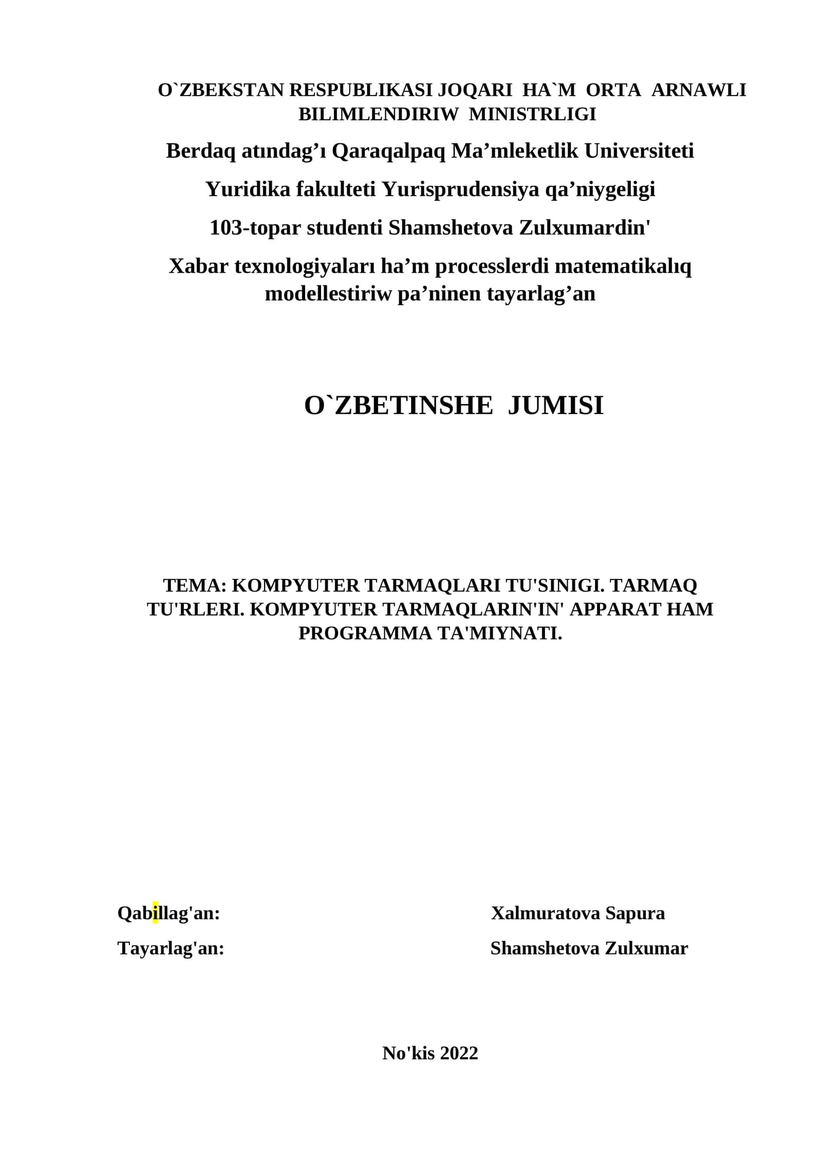 TARMAQLAR TU'SINIGI 1
