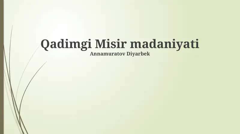 Qadimgi Misir madaniyati 1