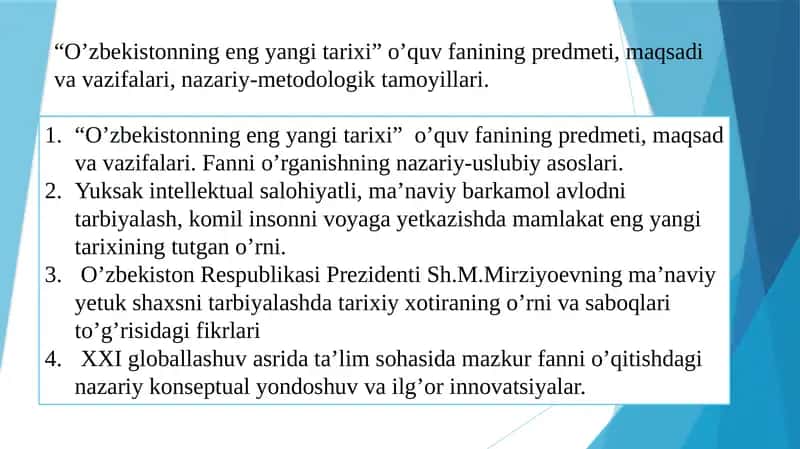 O’zbekistonning eng yangi tarixi 1