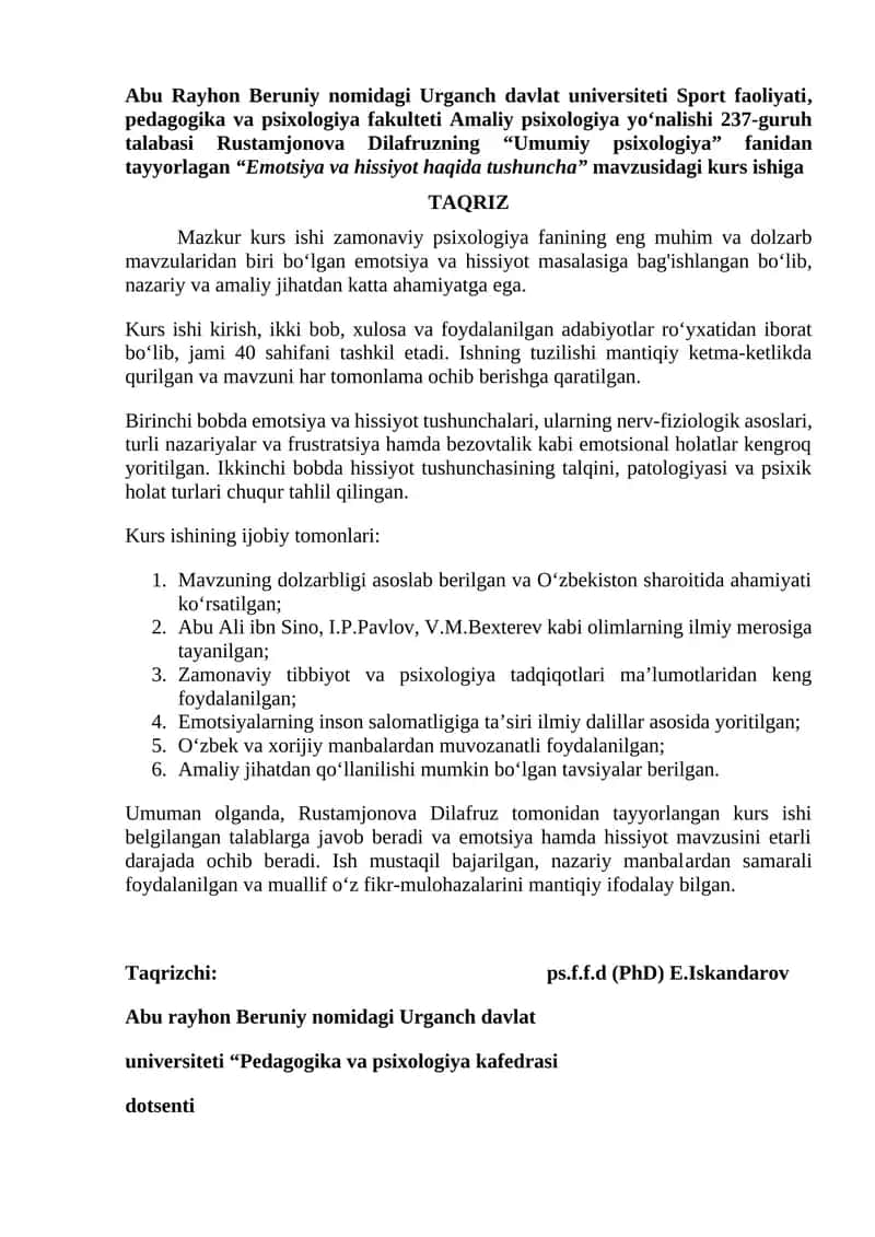 Emotsiya va hissiyot haqida tushuncha 1