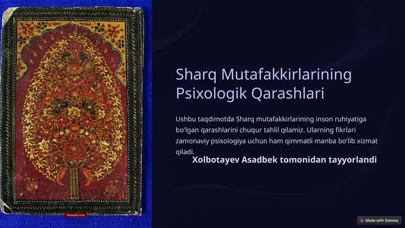 Sharq Mutafakkirlarining Psixologik Qarashlari 1