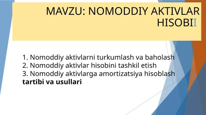 NОMОDDIYАKTIVLАR HISОBII 1