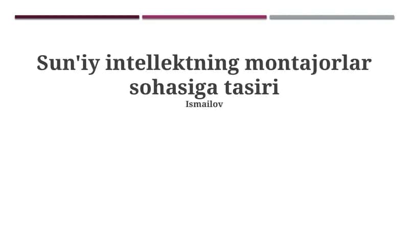 Sun'iy intellektning yig'uvchilar sohasiga ta'siri 1