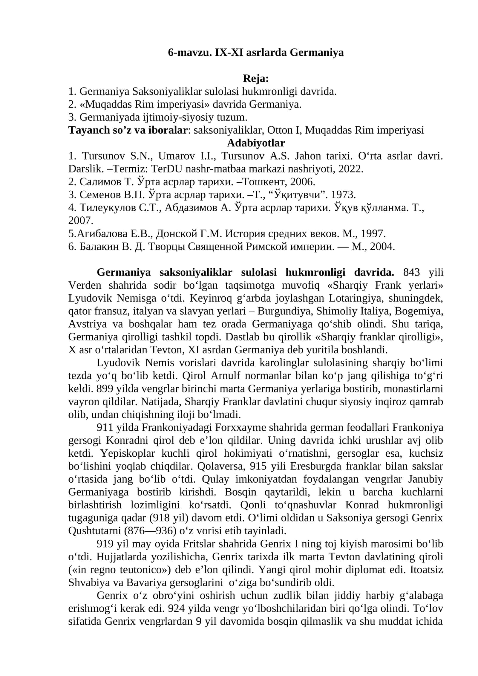 IX-XI asrlarda Germaniya 1