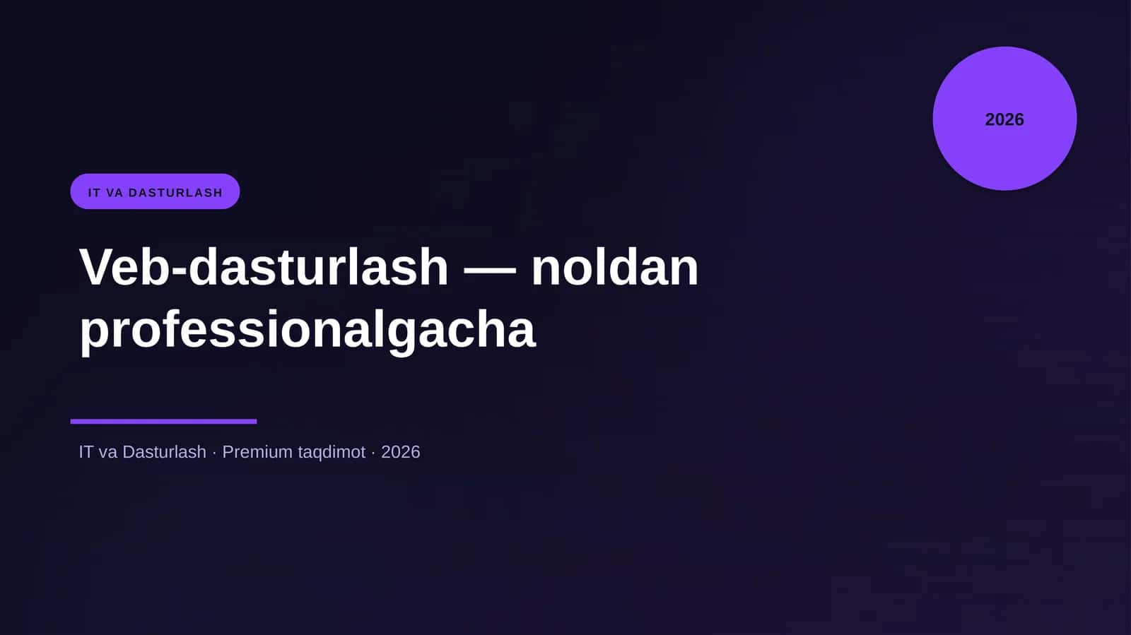 Veb-dasturlash — noldan professionalgacha 1